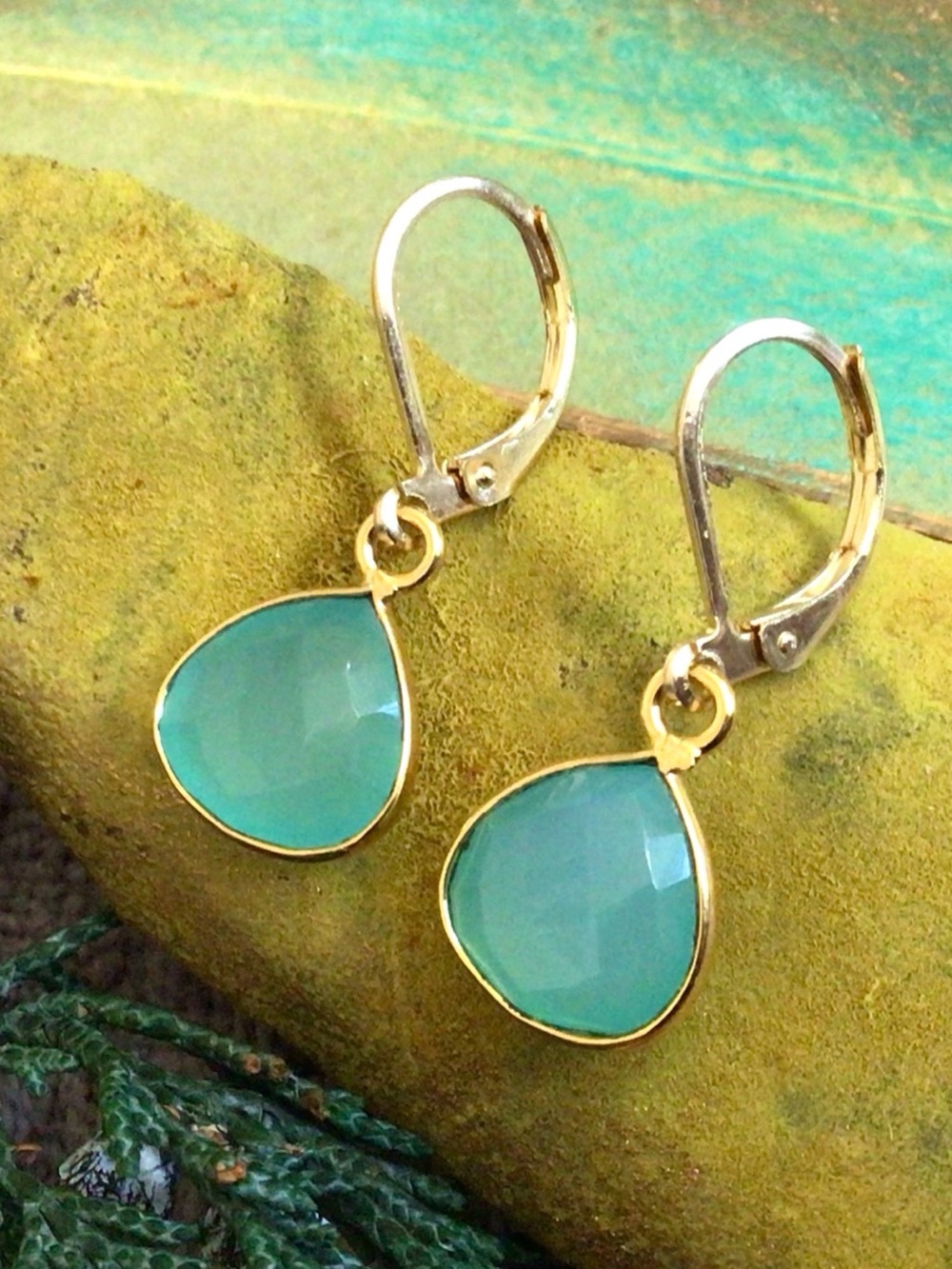 Gold Filled Chalcedony Sundance Charm Earrings